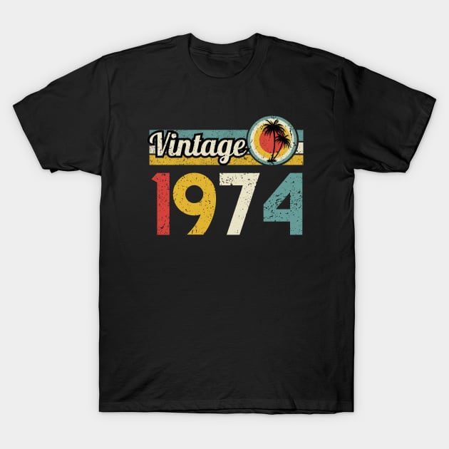 Vintage 1974 | 60 Years Old Gifts Vintage Born In 1964 Retro 60th Birthday T-Shirt by Senna Fashions